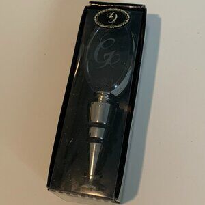 Mud Pie Wine Bottle Topper Stopper Letter G Vintage